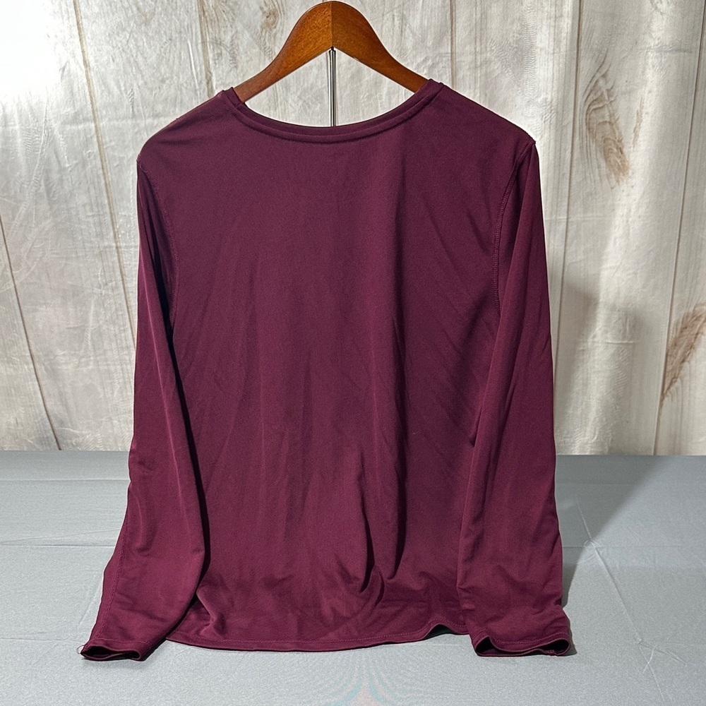 Athleta Burgundy Long Sleeve Tee - Picture 3 of 5